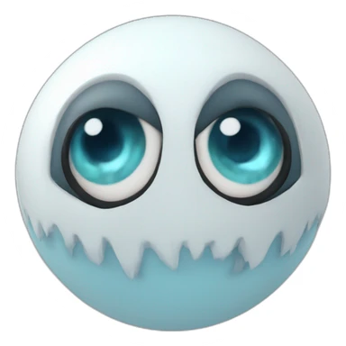3d sphere with a cartoon courageous snow Ravager skin texture with beautiful eyes sticker