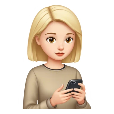 Girl texting on phone sticker