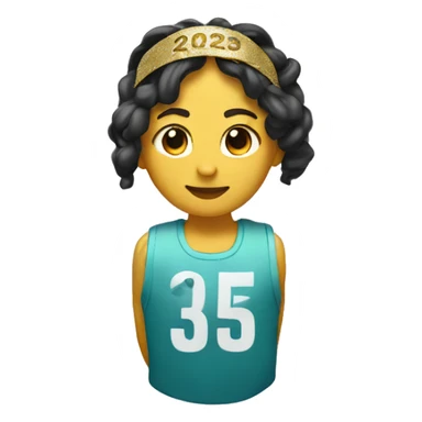 A gold headband with 2025 attached to the top of the headband  sticker