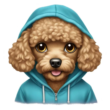 Toy poodle wearing a hoodie sticker