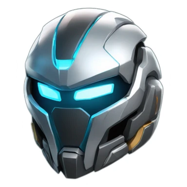 futuristic armored Omega Energy helm radiating energy sticker