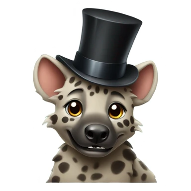 Cute hyena with a top hat sticker