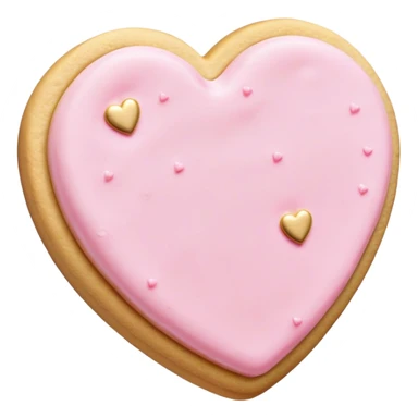 pink buttercream sugar cookie with gold heart sprinkles  sticker