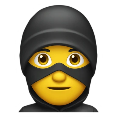 person that looks like a robber with yellow skin sticker