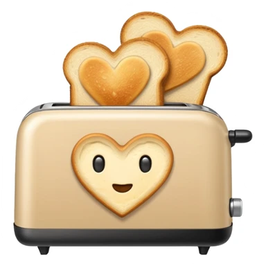 Light Beige heart toaster with toast  sticker