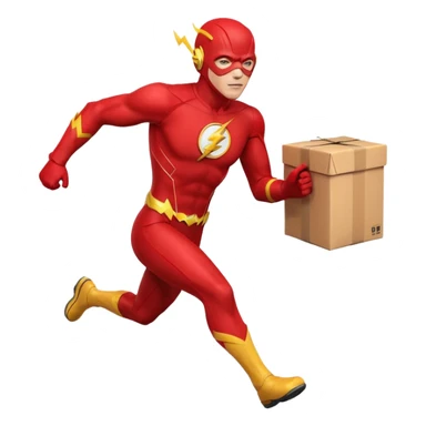 The flash running with package sticker