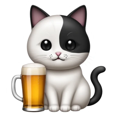 Un chat qui boit une bière sticker
