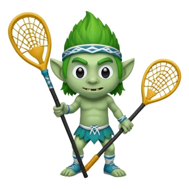 Troll holding lacrosse stick sticker