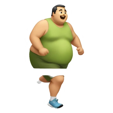 Fat man running on a treadmill sticker