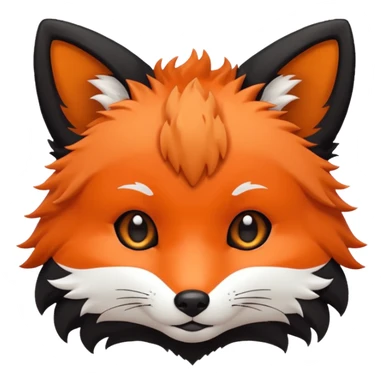 une tête de renard trop kawaii avec des poils noirs à la place des poils blancs sticker