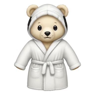 white teddy bear bathrobe sticker