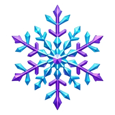 cyan and purple snowflake glitter sticker