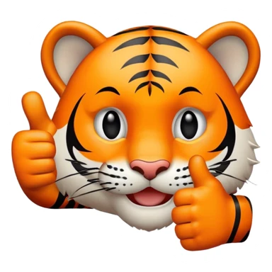 tiger face giving thumbs up for Twitch emote sticker