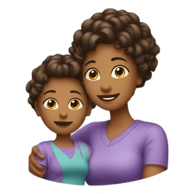 Mommy and daugther sticker