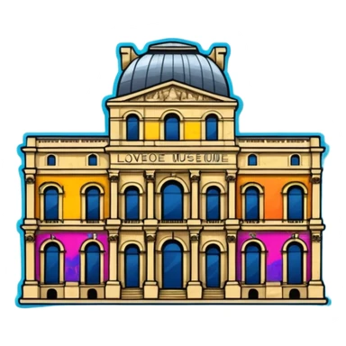I want a graffiti style Louvre museum sticker. sticker