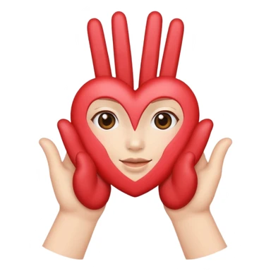 heart with K-pop hand sign sticker