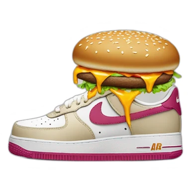 Une nike air force 1 qui mange un burger sticker