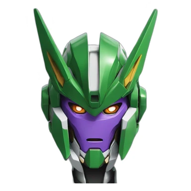 purple and green gundam barbatos face sticker