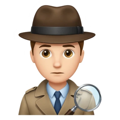 a detective looking at something with magnifying glass sticker