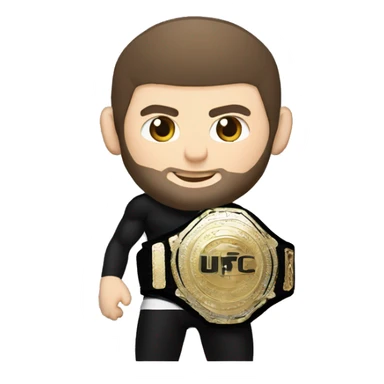 khabib with ufc belt  sticker