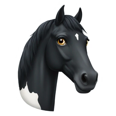 Black horse with white spot on forehead sticker