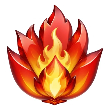 Red flaming crystal with a $ carved into the center of the crystal. sticker