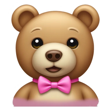 a cute teddy bear w/ a pink bowtie on its head sticker