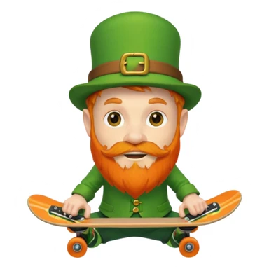 a skateboarding leprechaun  sticker