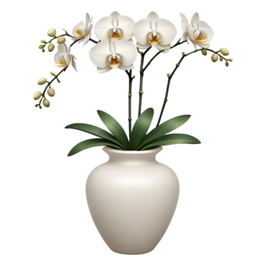 white orchids in white Italy vase  sticker
