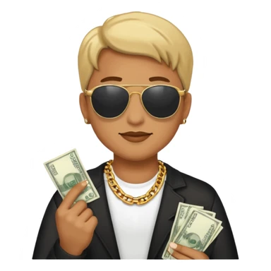 Knight helmet gold chain sunglasses money sticker