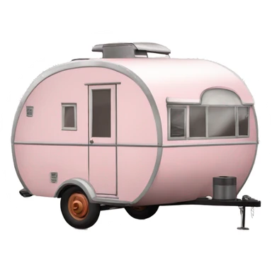 Realistic light pink vintage round gypsy caravan wagon camper sticker