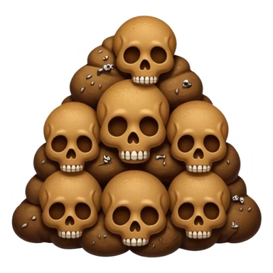 poop emoji with skulls sticker