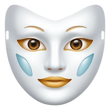 a sheet of white mask pack for face skincare beauty, transpalent holes at eyes and mouth, no real eyes and mouth sticker