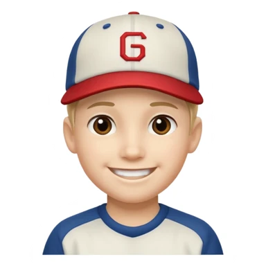 baseball hatted boy sticker