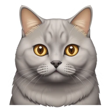 Silver golden British shorthair cat with thick dense coat sticker