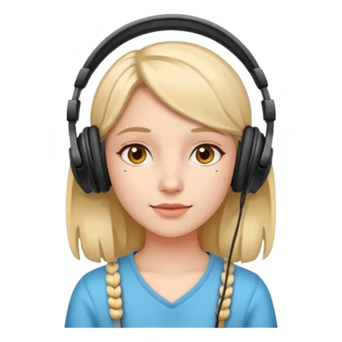 Girl with headphones on  sticker