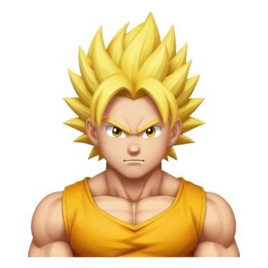super saiyan with spiky yellow hair sticker