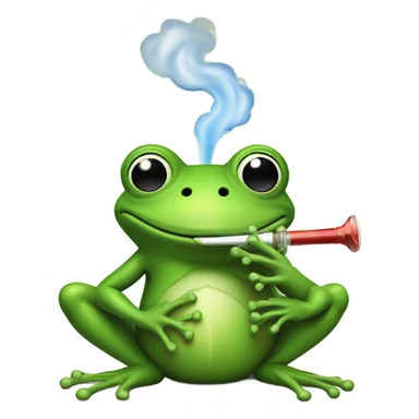 Frog smoking bong sticker