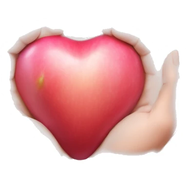 The Apple heart made with hands emoji but the interior of the hands hearts is filled with a light pink  sticker
