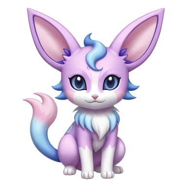 Shiny Exotic Cute Espeon-Sylveon-Purrloin-Meowstic-Hybrid-Creature with pattern-markings sticker