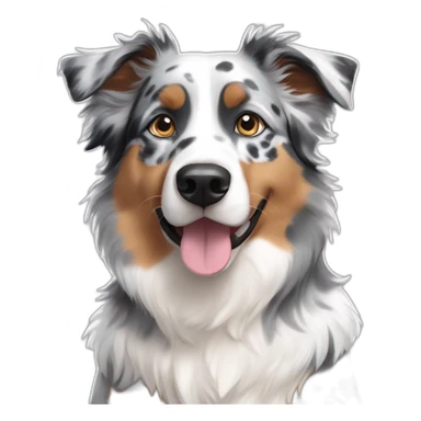 Grey black white Blue Merle Australian shepherd no brown with heterochromia sticker
