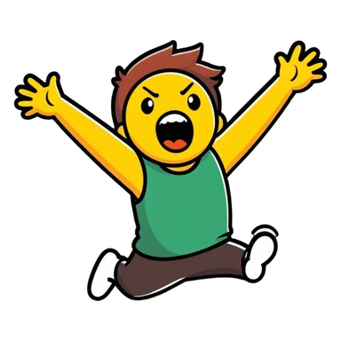 Jumping up and down with excitement yelling “yay!” sticker