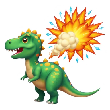 Dinosaur farting out a explosion sticker