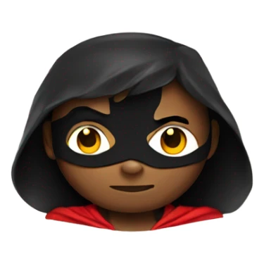 A superhero with a black and red costume wearing a cape sticker