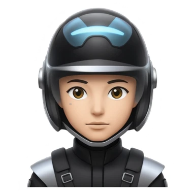 time traveler in black clothes and helmet sticker