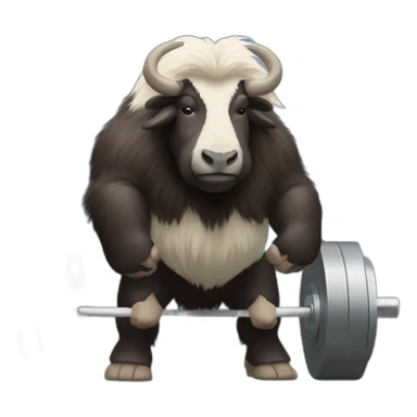 musk ox deadlifting sticker