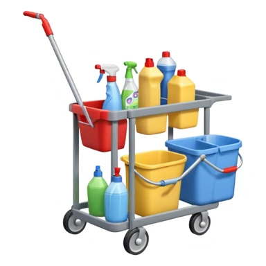 cleaning cart grey color sticker