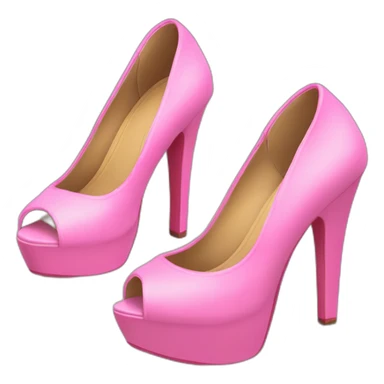 Peep-toes Pink platform High heels with feet sticker