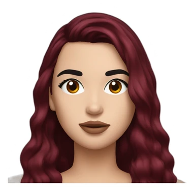 Dua Lipa with dark red hair sticker