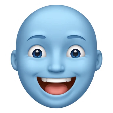 A blue face laughing out loud while covering it's mouth  sticker